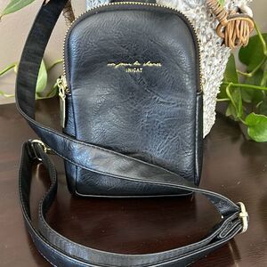 Inicat Small Crossbody Purse Vegan Black Leather